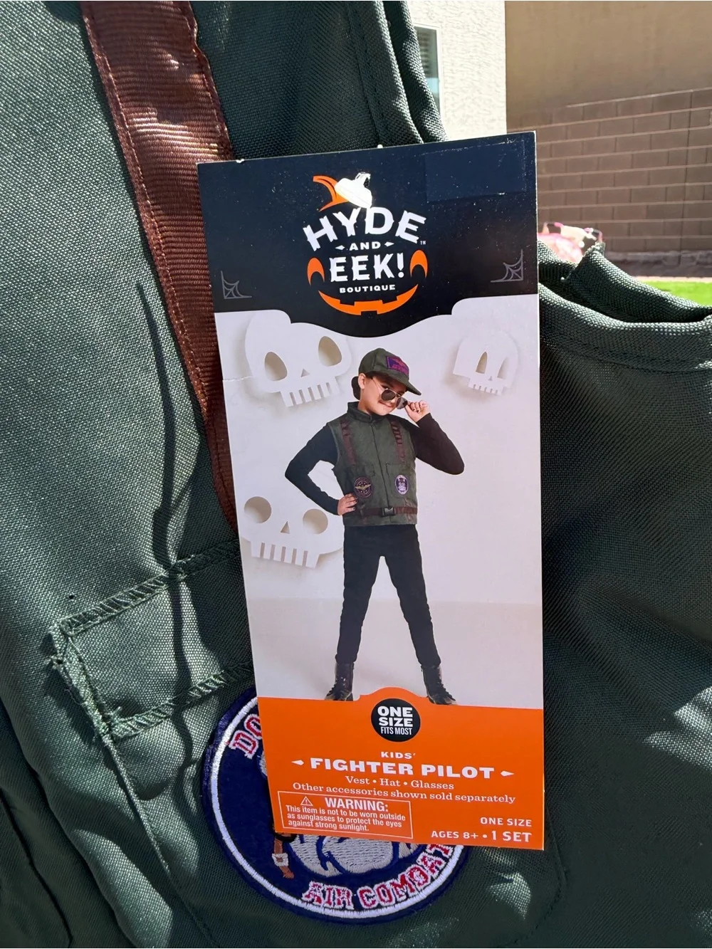 Hide and Eek! Kids FIGHTER PILOT Vest with Badge Patches